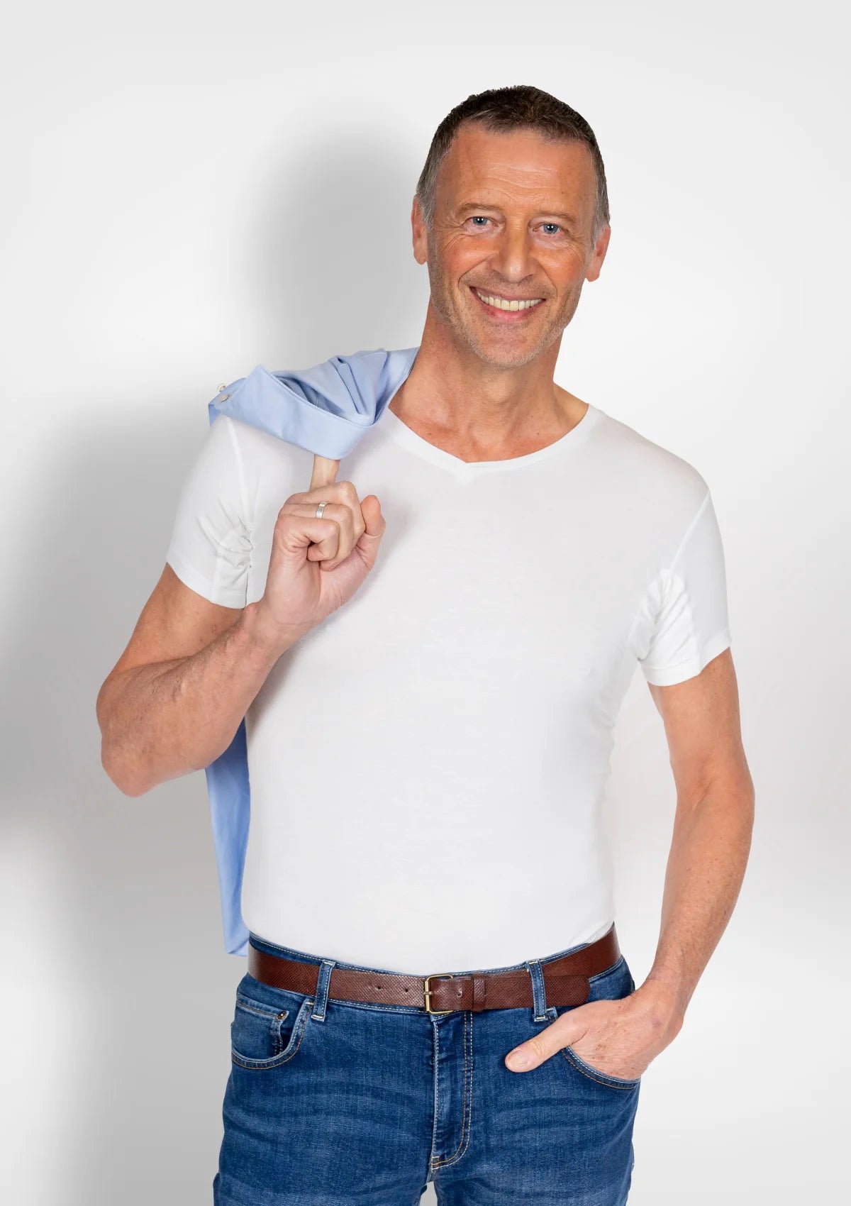 Premium anti-zweet ondershirt - V hals - wit