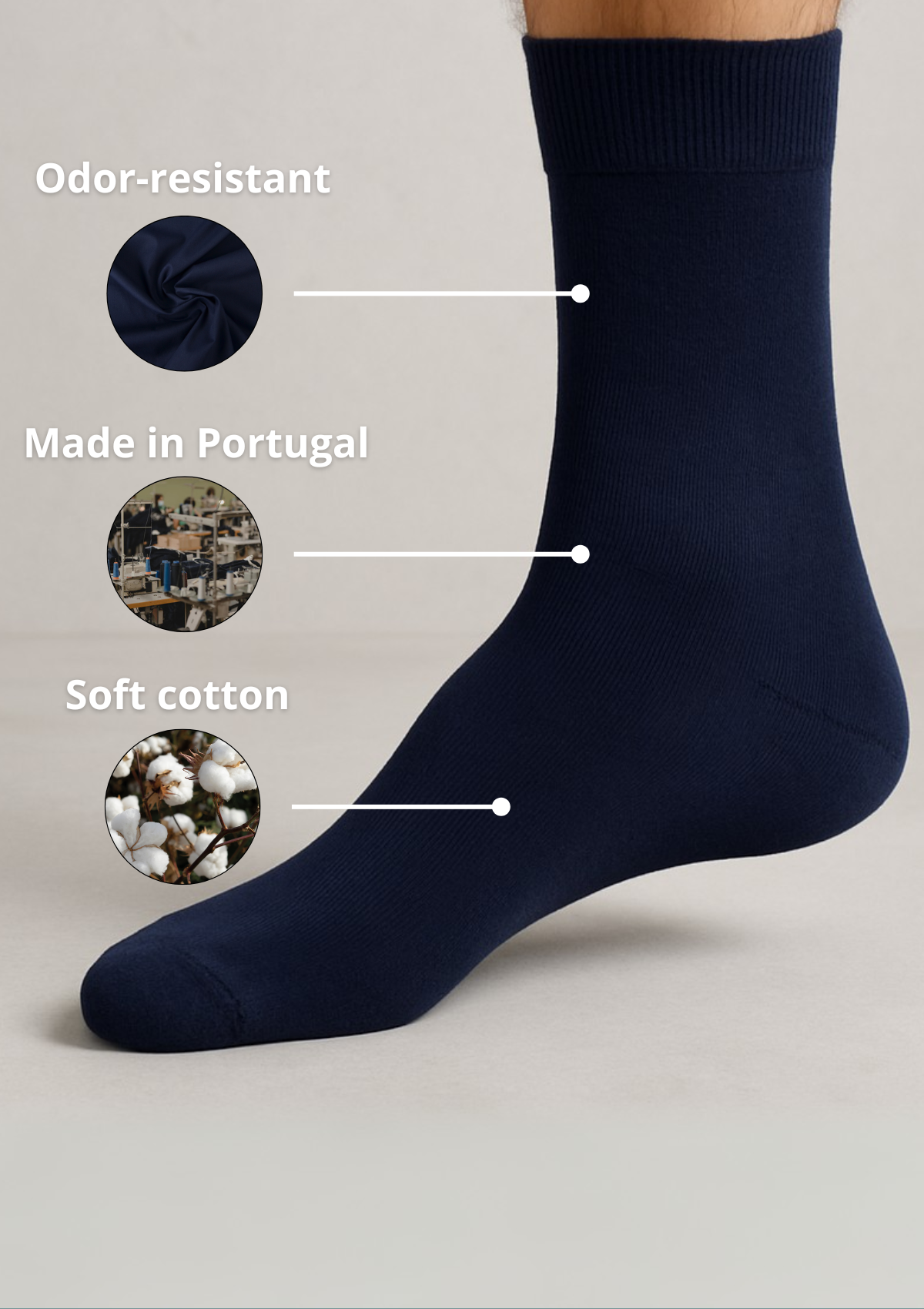 Geurwerende sokken - Marineblauw - 2 paar