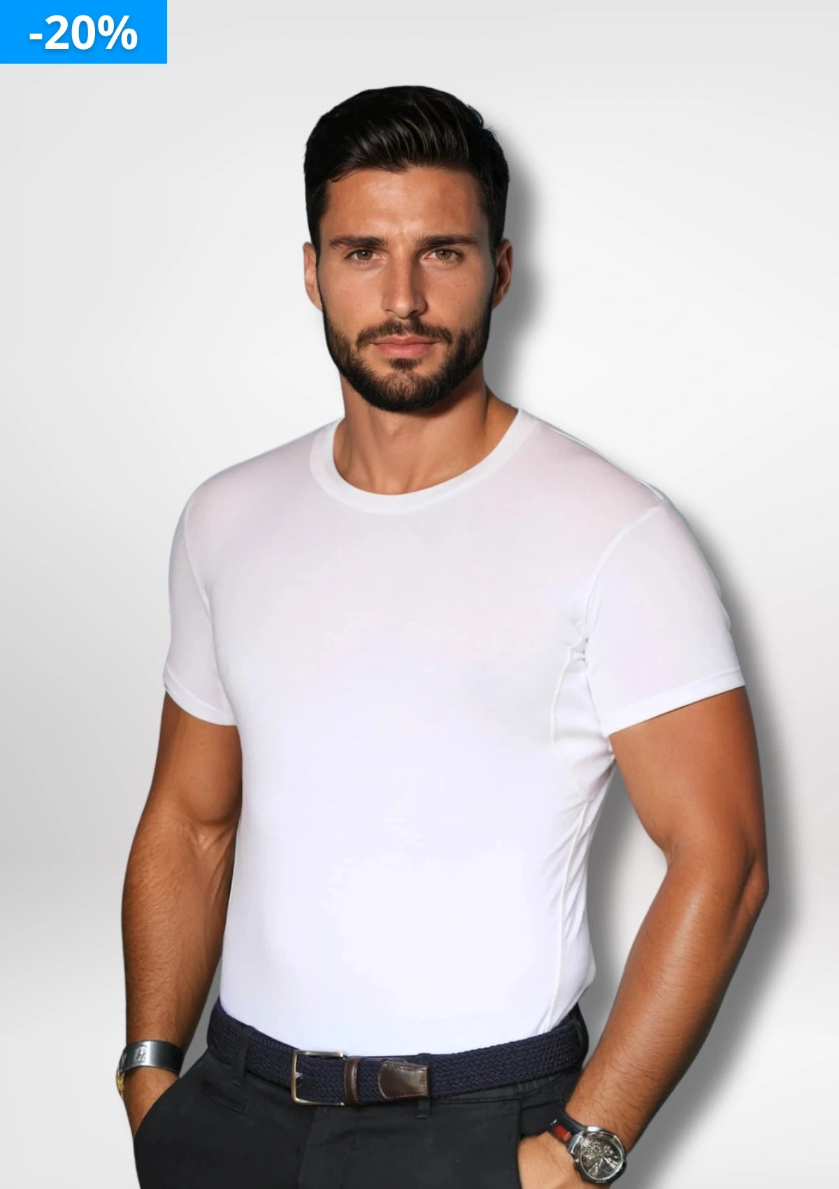 Premium anti-zweet ondershirt - ronde hals - wit