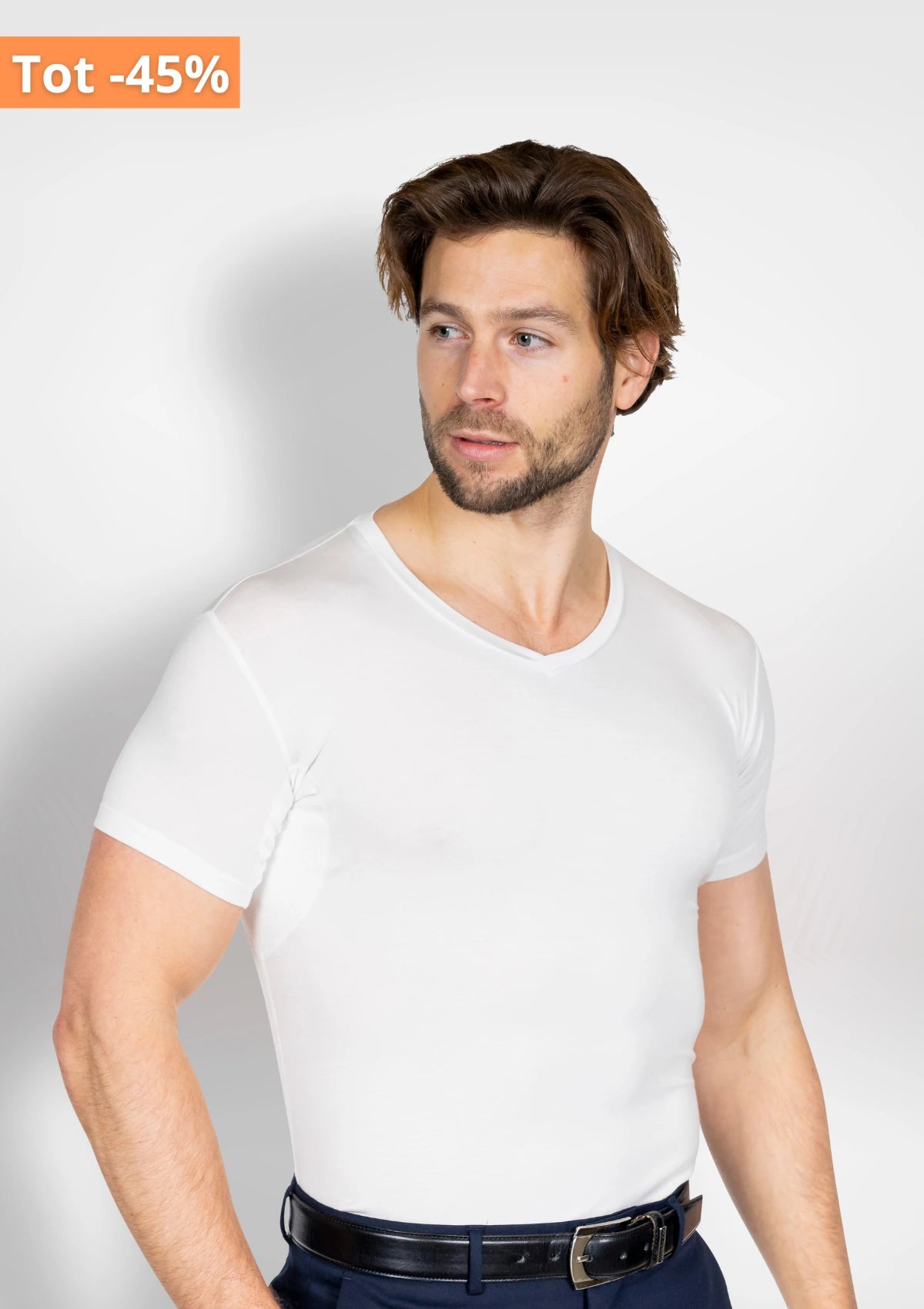 Premium anti-sweat undershirt - V-neck - white