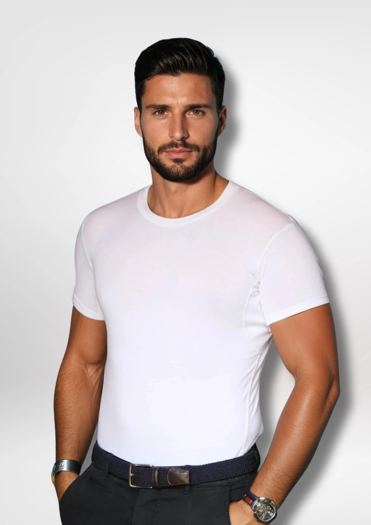 Premium anti-zweet ondershirt - ronde hals - wit