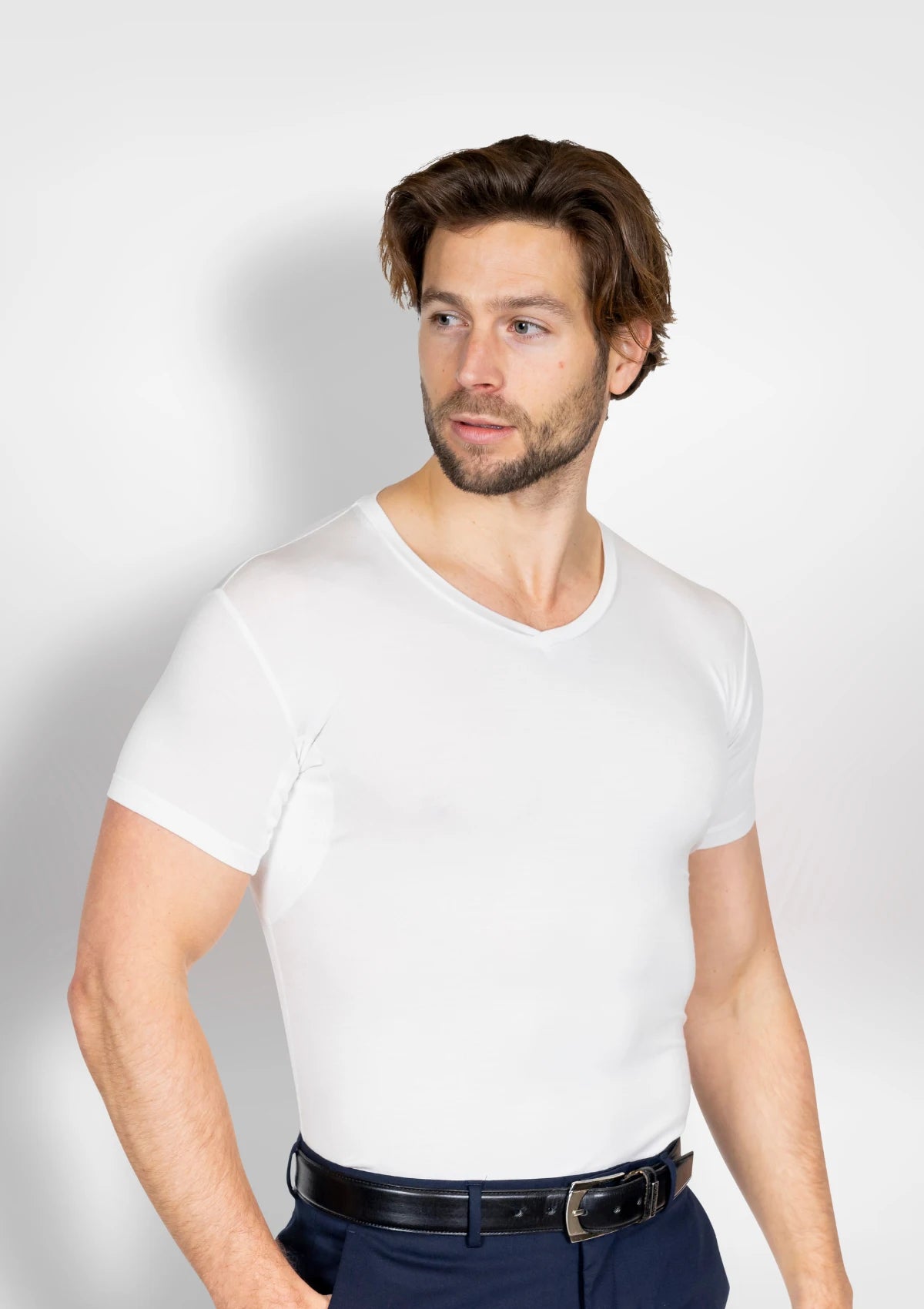 Premium anti-zweet ondershirt - V hals - wit