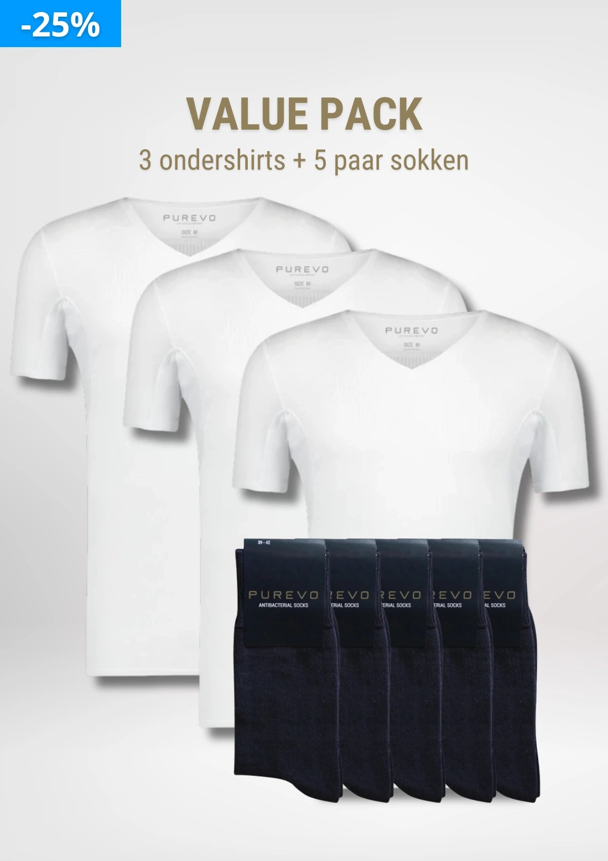 Value pack - 3 ondershirts + 5 paar sokken